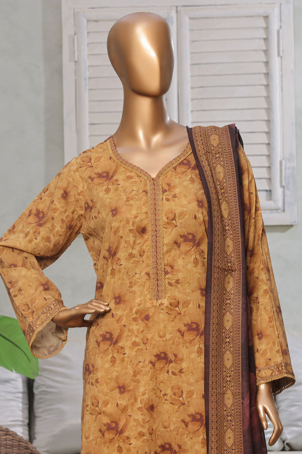 Bin Saeed Stitched 3 Piece Exc Printed Lawn Vol-03 Collection 2025