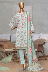 Bin Saeed Stitched 3 Piece Exc Printed Lawn Vol-03 Collection 2025